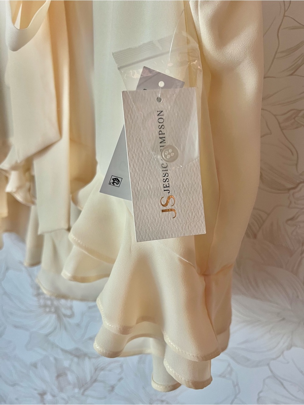 Jessica Simpson Cream Ruffle Tie-Front Camisole - Picture 8 of 10